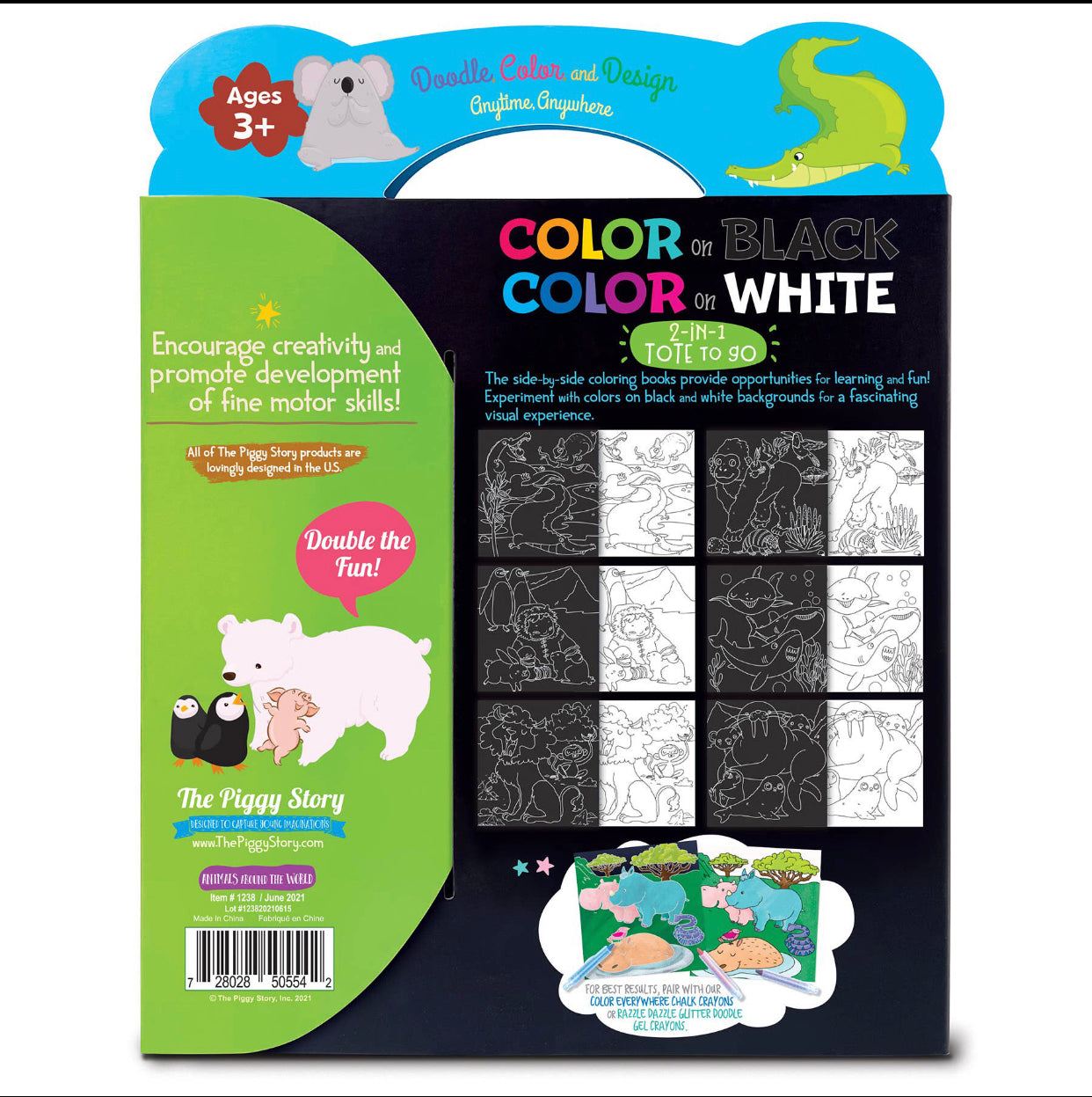 Color on Black & White 2-in-1 Tote