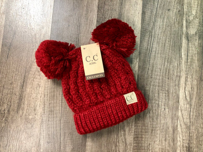 Kids Double Pom C.C. Beanie