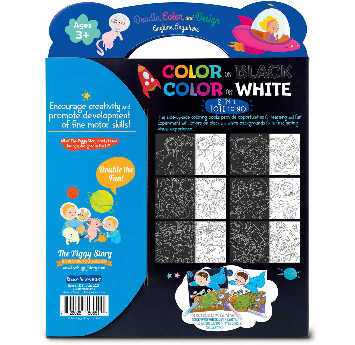 Color on Black & White 2-in-1 Tote