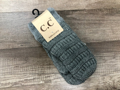 C.C. Beanie Kids Fuzzy Sherpa-Lined Mittens