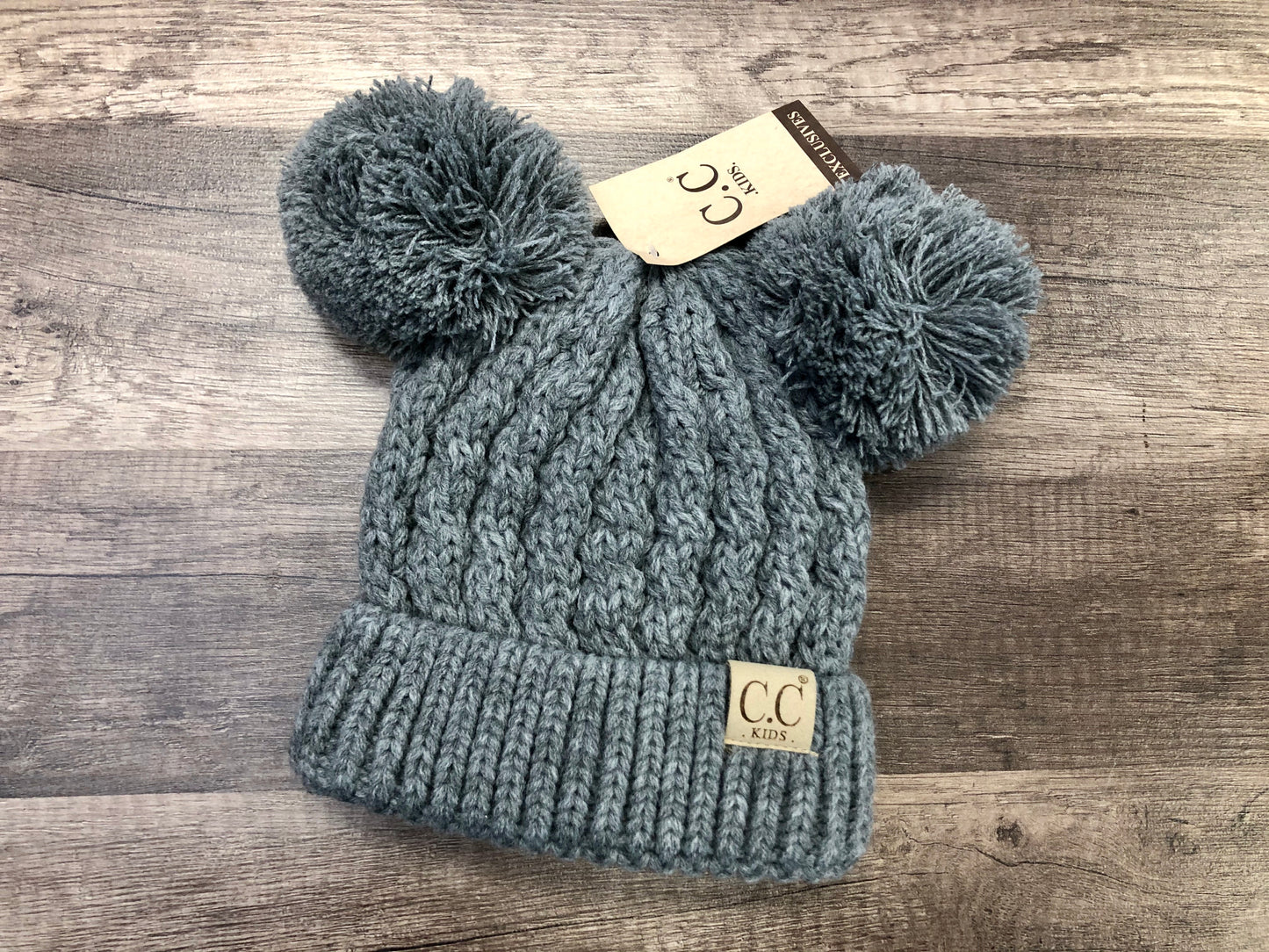 Kids Double Pom C.C. Beanie