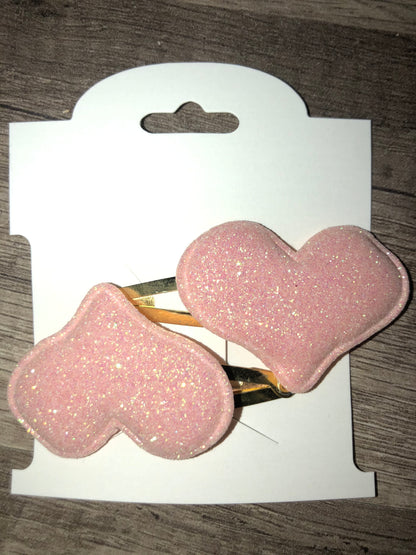 Glitter Valentine’s Hair Clips